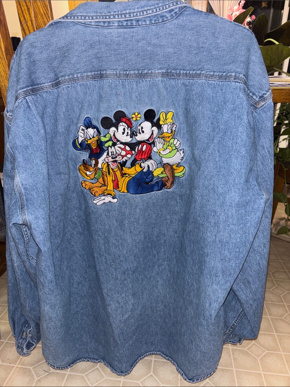 Vintage 90s The Disney Store Denim Button Up Shirt size XXL Womens